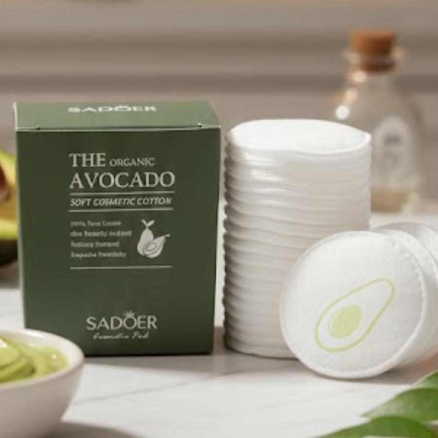 Algodones Cosméticos Premium Avocado – SADOER (100 porciento Algodón Puro)