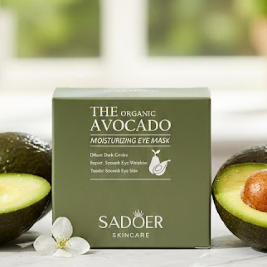 Sadoer The Organic Avocado Moisturizing Eye Mask – Parches Hidratantes para Contorno de Ojos (60 pzas / 30 pares)