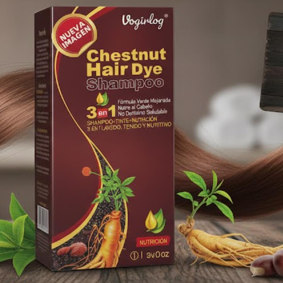 Coginalog Chestnut Hair Dye Shampoo 3 en 1 – Shampoo Tinte Nutritivo (Castaño)