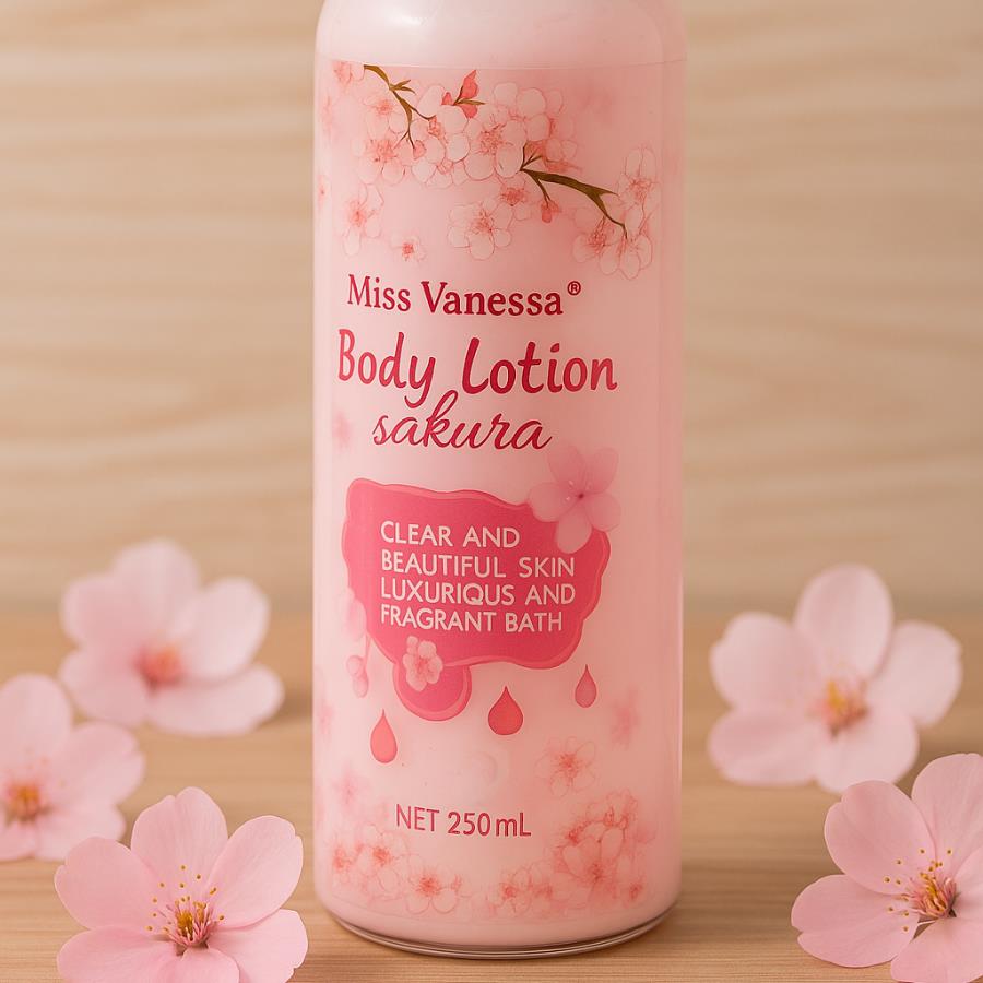 Body Lotion Sakura Miss Vanessa – Suavidad Floral con Extracto de Flor de Cerezo (250 ml)