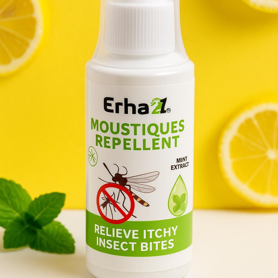 Erha21 Mosquito Repellent con Extracto de Limón – 60 ml (spray corporal)