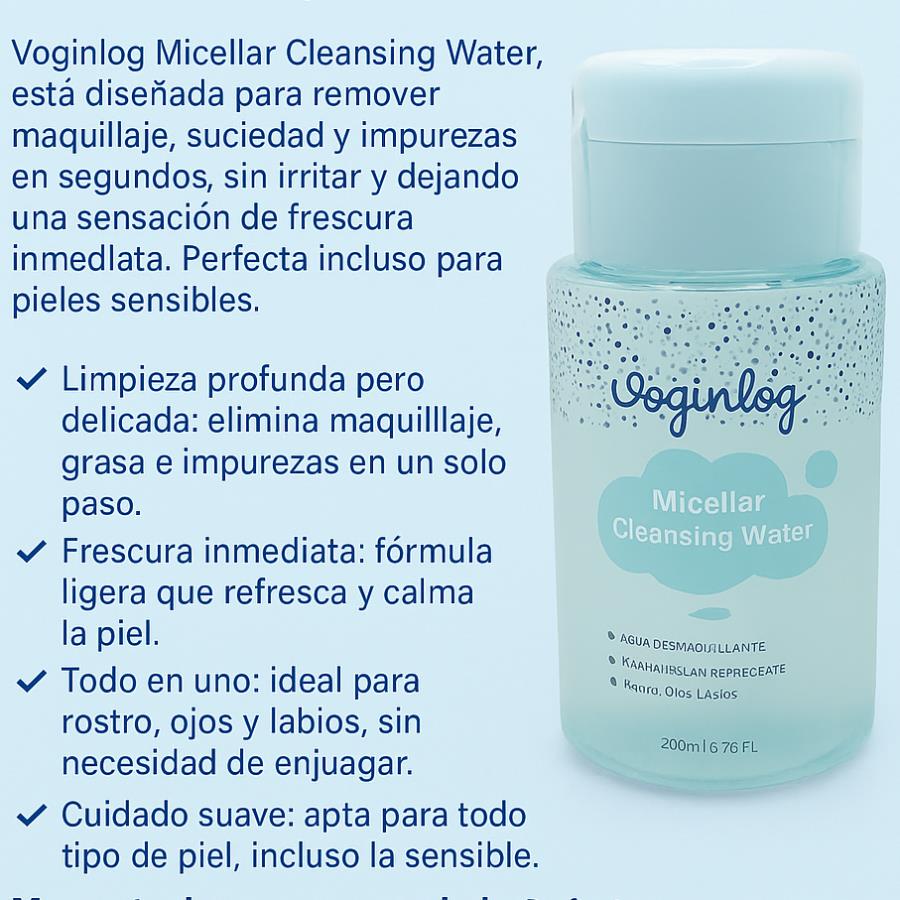 ✨ Voginlog Agua Micelar Desmaquillante 200 ml