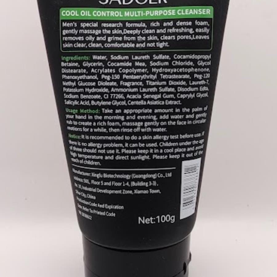 Sadoer Cleanser Stylish Men – Control de Grasa y Refrescante 100g