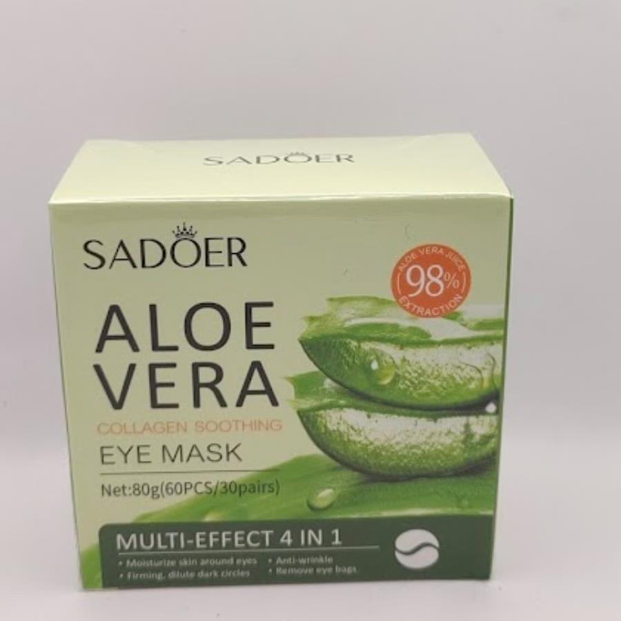 Sadoer Aloe Vera Collagen Soothing Eye Mask – Parches para Contorno de Ojos (60 pzas / 30 pares)