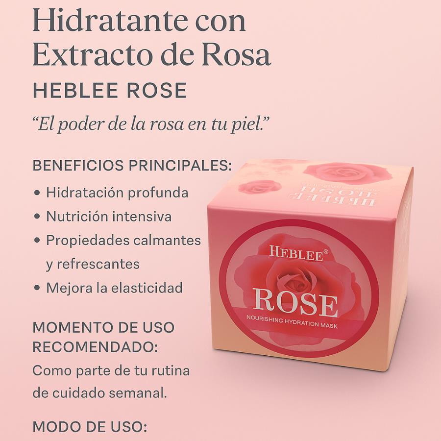 Mascarilla Nutritiva e Hidratante con Extracto de Rosa – Heblee Rose