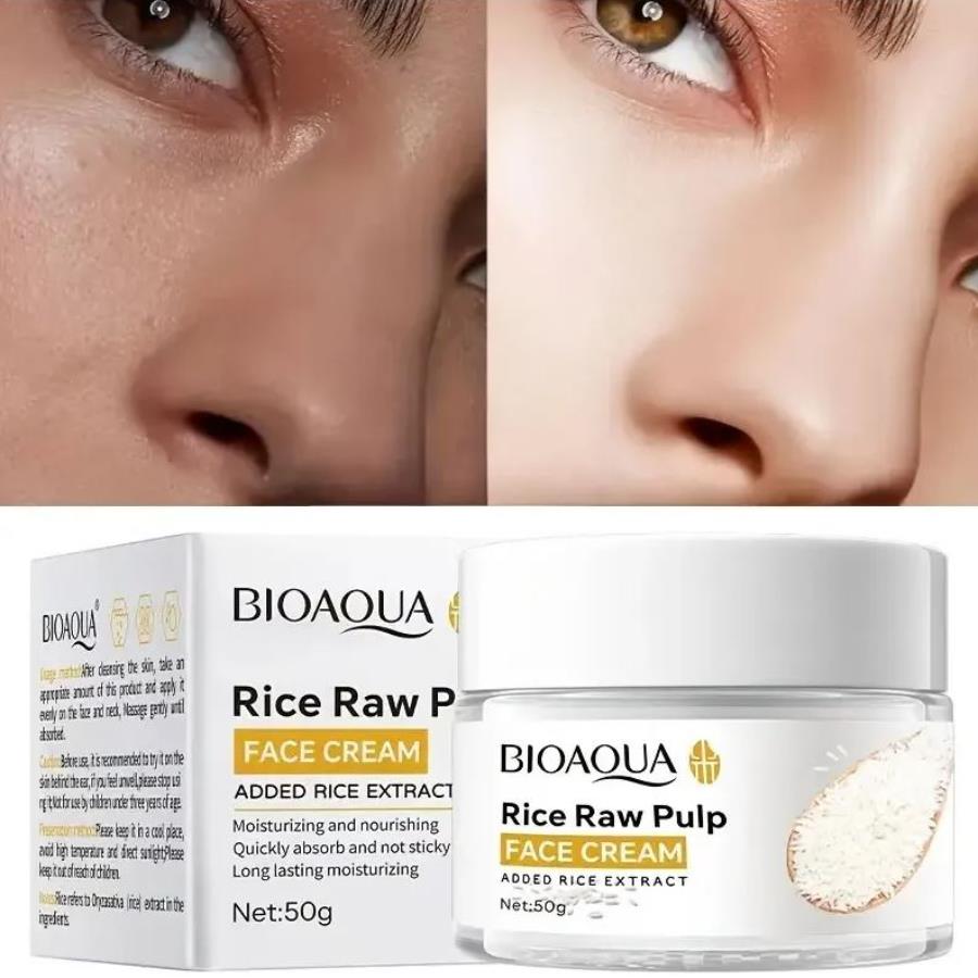 Bioaqua Crema Facial Hidratante con Extracto de Arroz 50g 🌾💧 — Nutrición y Luminosidad Duradera