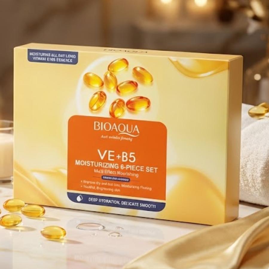 BIOAQUA VE + B5 Moisturizing 6-Piece Set – Kit Facial Hidratante y Reparador con Vitamina E y B5