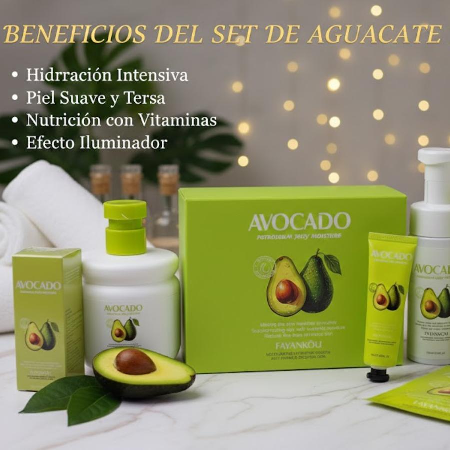 Set Facial Avocado Intensive Moisture – FAYANKOU (Línea Completa Hidratación Profunda)