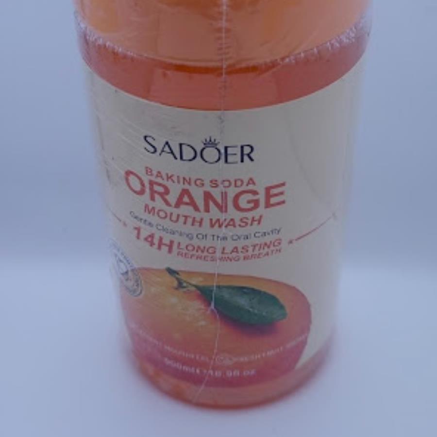 SADOER Baking Soda Orange Mouth Wash – Enjuague Bucal Refrescante de Naranja (14 horas)