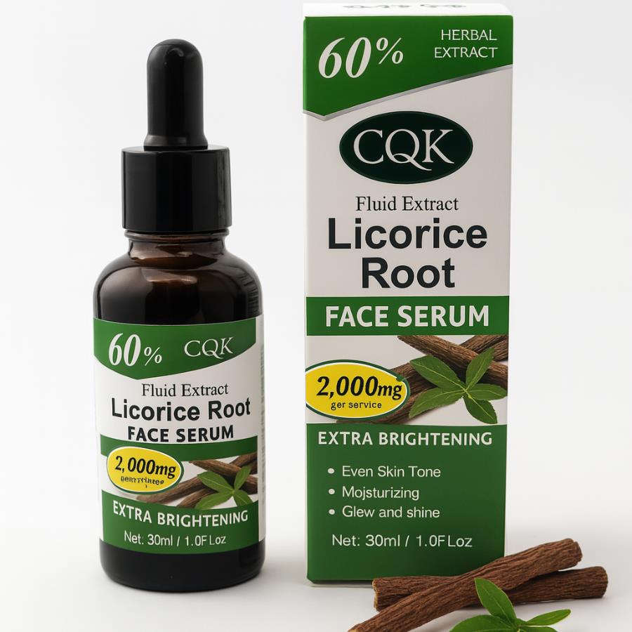 CQK Sérum Facial de Raíz de Regaliz (Licorice Root) 30ml – 60% Extracto Herbal, 2000 mg