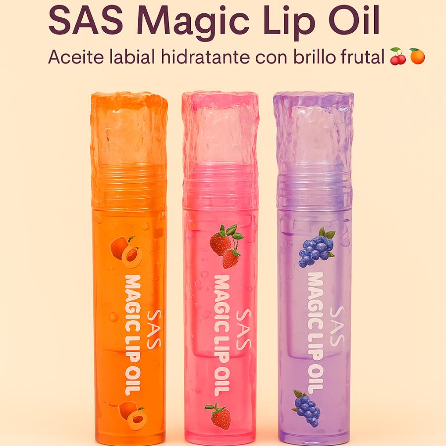 SAS Magic Lip Oil – Aceite labial hidratante con brillo frutal 🍒🍇🍊