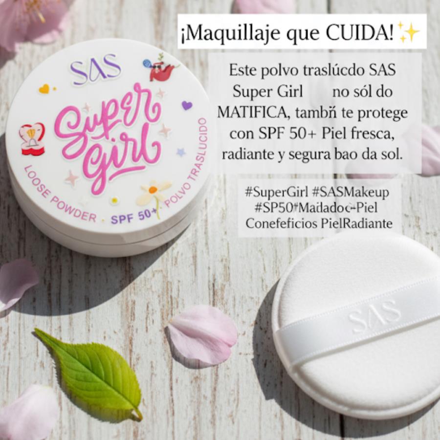 🌸 SAS Super Girl Loose Powder SPF 50+ – Polvo Traslúcido Protector