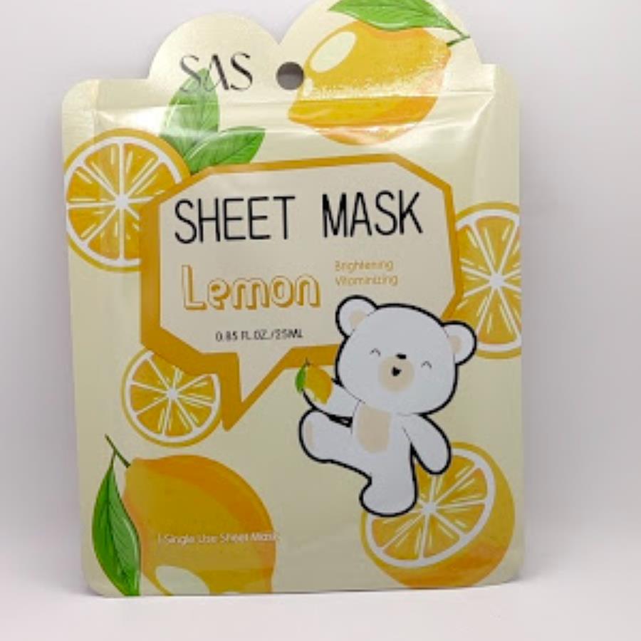 SAS Sheet Mask Lemon – Mascarilla Facial Iluminadora de Limón (25 ml)