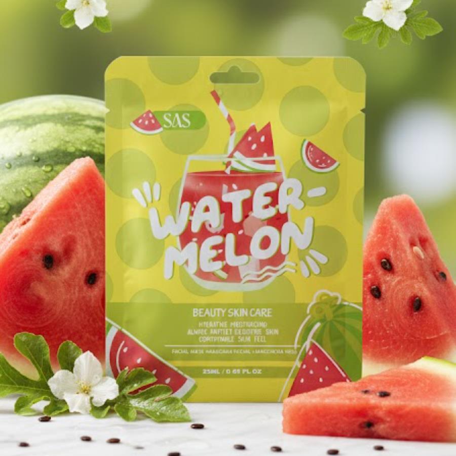SAS Watermelon Sheet Mask – Mascarilla Facial Hidratante de Sandía (25 ml)