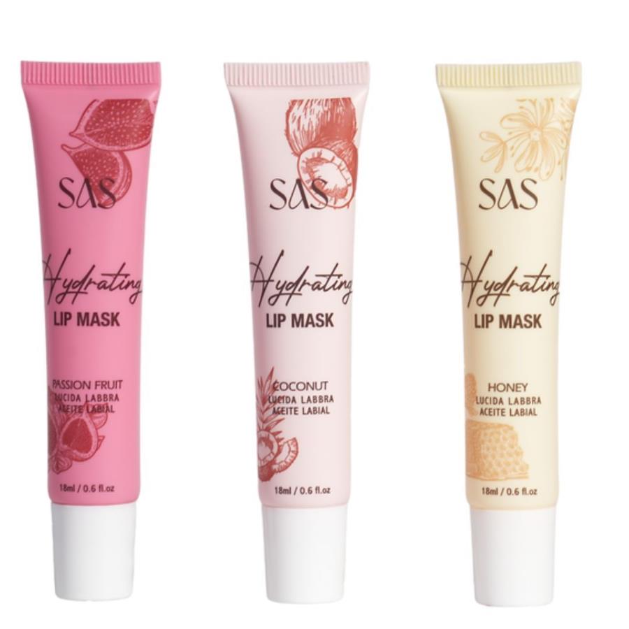 ✨ SAS Hydrating Lip Mask – Miel, Coco y Maracuyá (18 ml c/u)