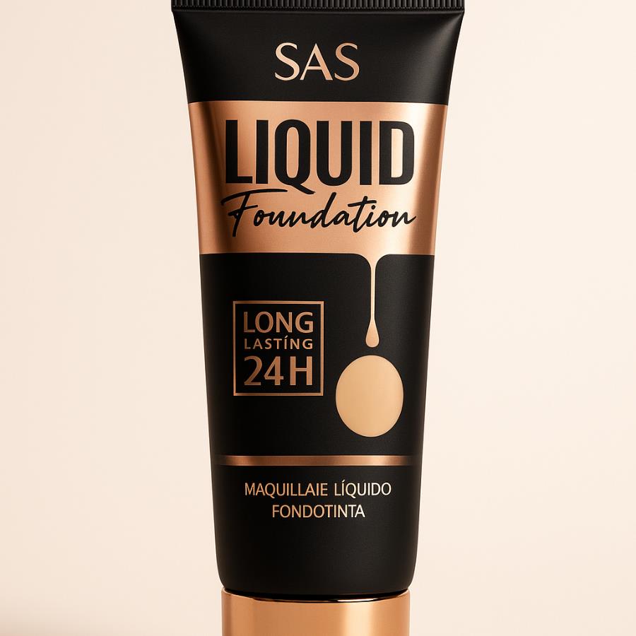 Base de Maquillaje Líquida 24H SAS – Cobertura Perfecta y Duradera