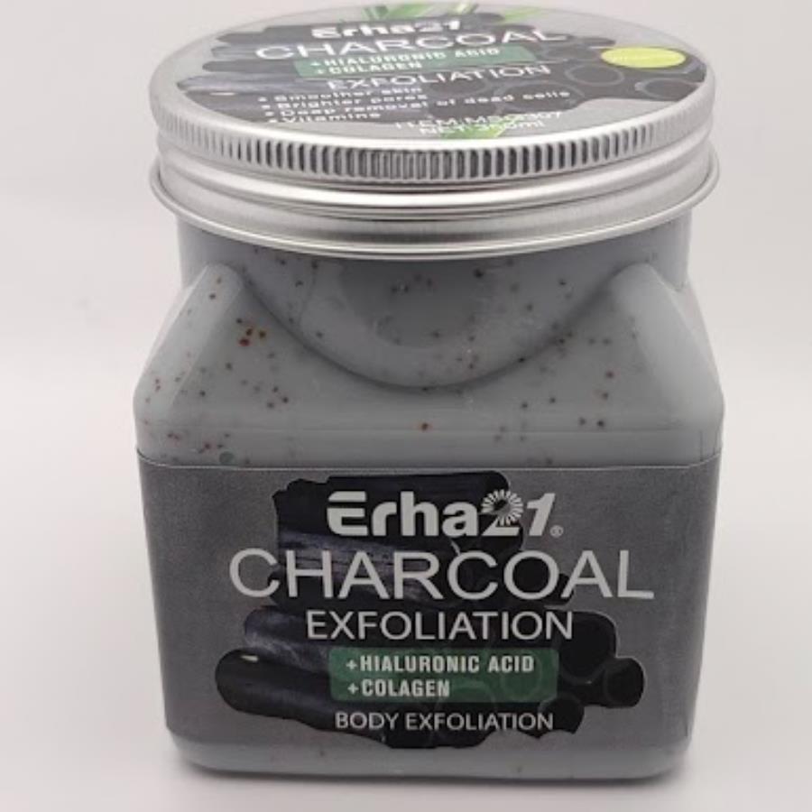 Exfoliante Corporal Charcoal ERHA21 con Ácido Hialurónico y Colágeno