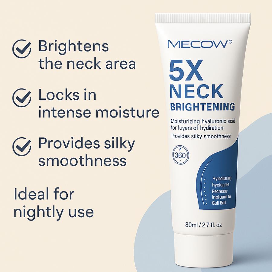 Mecow 5X Neck Brightening – Crema Iluminadora y Reafirmante para el Cuello (80ml)