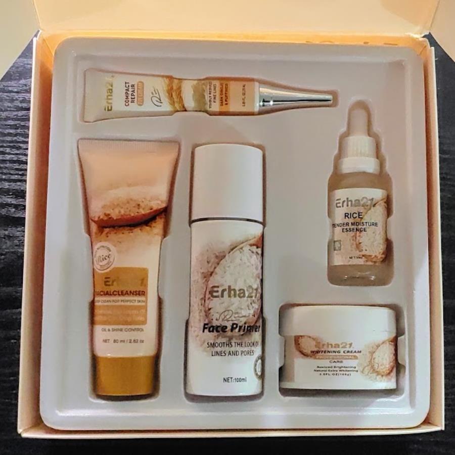 ✨ Set de Cuidado Facial con Extracto de Arroz – Erha21 (5 piezas) ✨