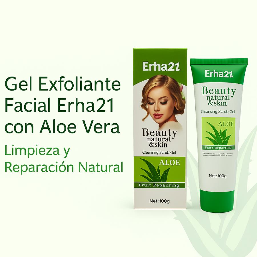 ✨ Gel Exfoliante Facial Erha21 con Aloe Vera – Limpieza y Repara