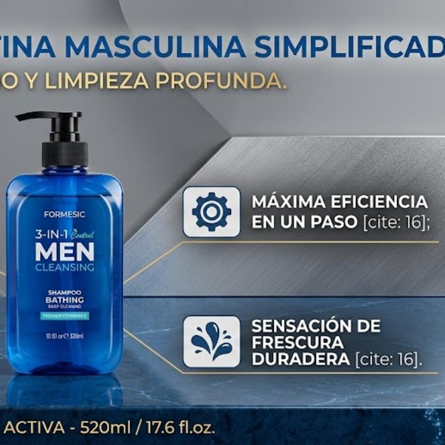 Gel de Limpieza 3 en 1 para Hombre – KORMESIC MEN Cleansing (Cab