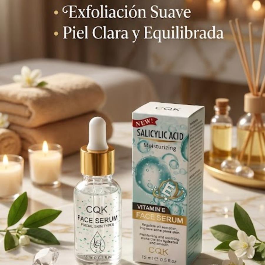 CQK Salicylic Acid Face Serum con Vitamina E – Suero Facial Purificante (15 ml)