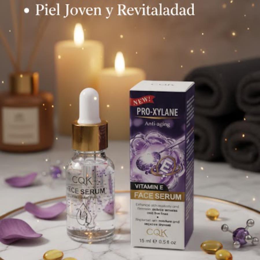 CQK Pro-Xylane Anti-Aging Face Serum con Vitamina E – Suero Facial Reafirmante (15 ml)