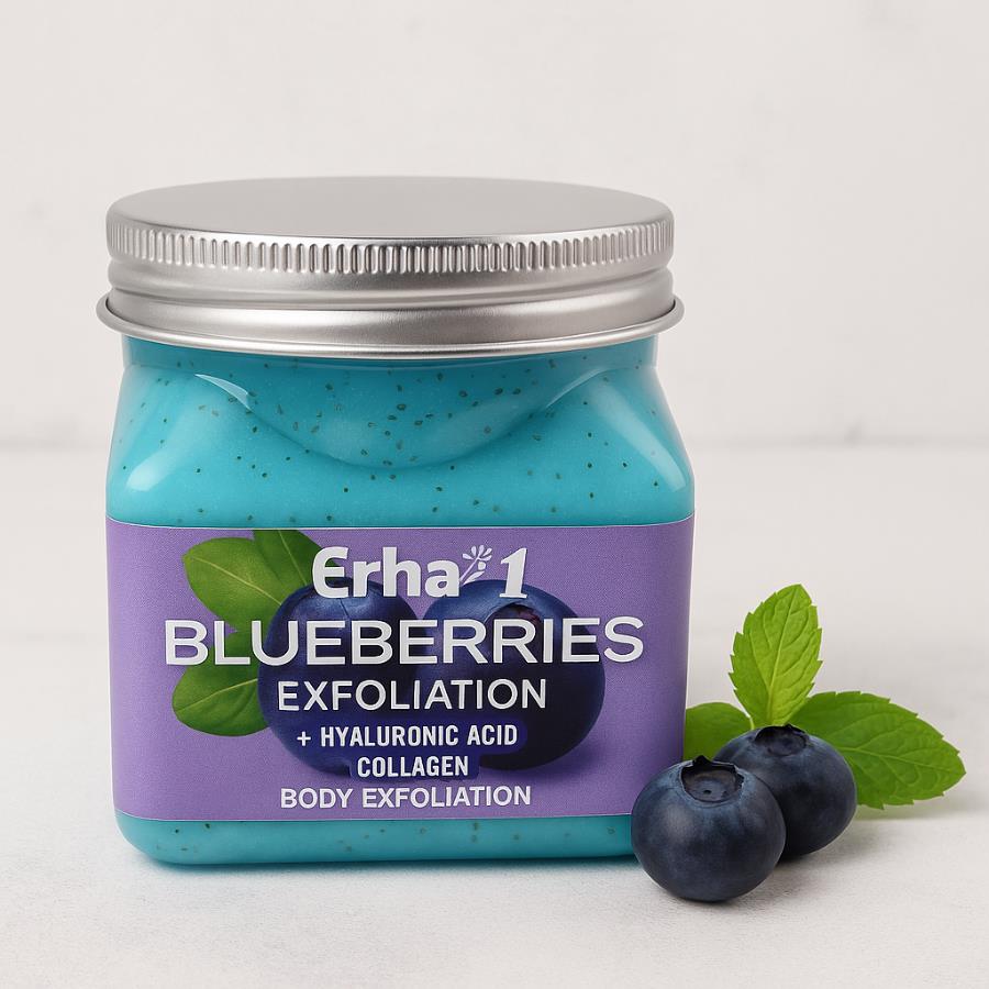 Exfoliante Corporal Blueberries ERHA21 con Ácido Hialurónico y Colágeno