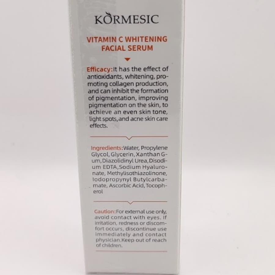 Kormesic Serum Facial Blanqueador con Vitamina C, E y Ácido Hialurónico 30ml 🍊💧 — Luminosidad y Tono Uniforme