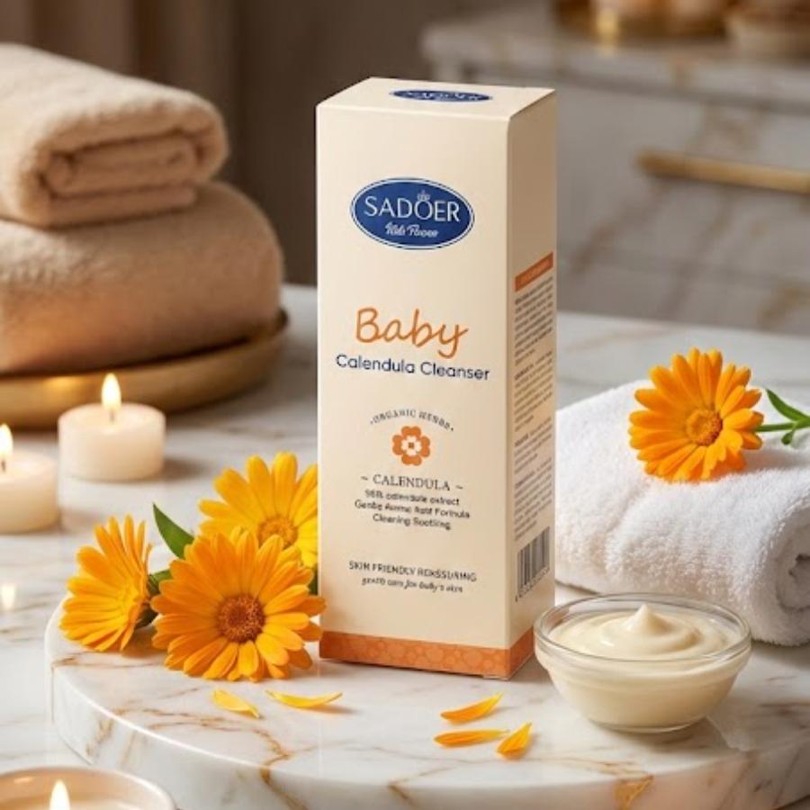 SADOER Baby Calendula Cleanser – Limpiador Suave con Caléndula (uso facial y corporal)