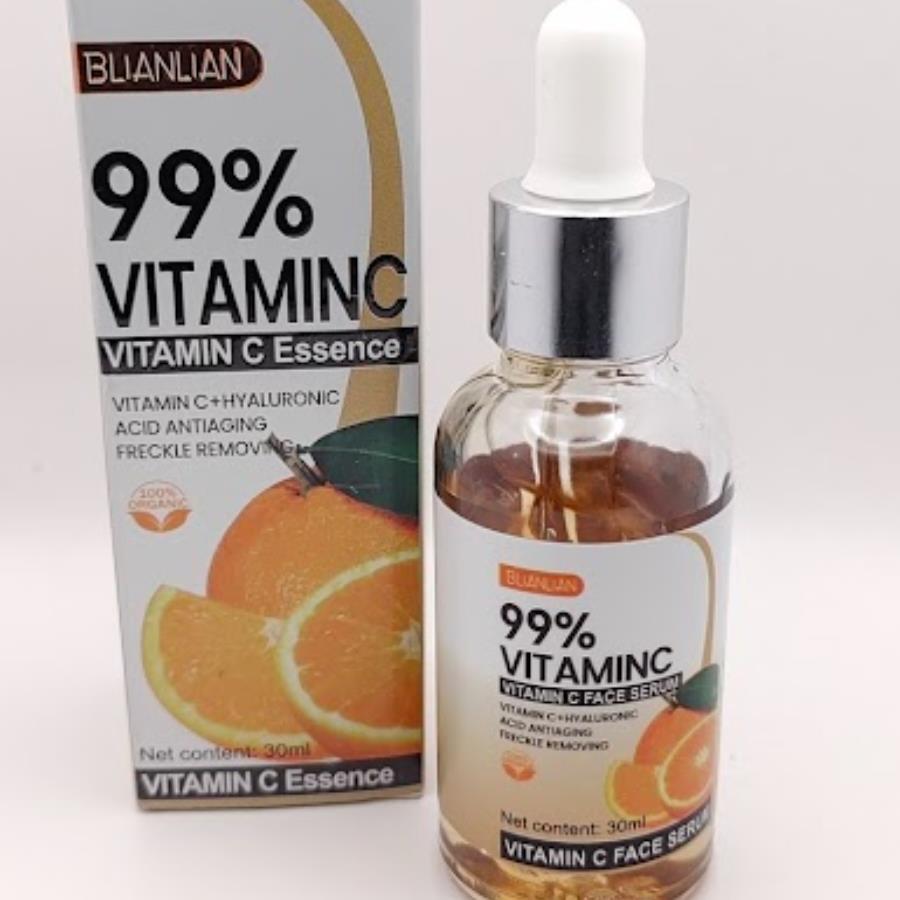 Blianlian Sérum Facial Vitamina C 99% + Ácido Hialurónico 30ml 🍊💧 — Luminosidad, Hidratación y Antiedad