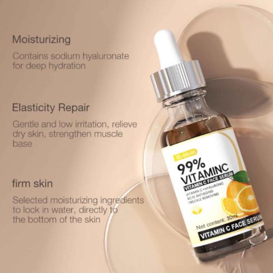 Blianlian Sérum Facial Vitamina C 99% + Ácido Hialurónico 30ml 🍊💧 — Luminosidad, Hidratación y Antiedad